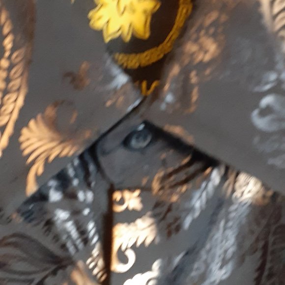HOUSE OF LORDS BLACK AND GOLD MENS BUTTON SHIRT - Picture 3 of 4